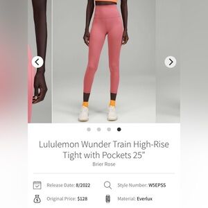 Lululemon Wunder Train High-Rise Tight with Pockets 25"